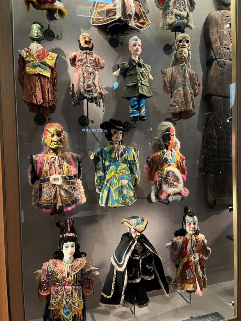 Traditional glove puppets on display at the National Taiwan Museum